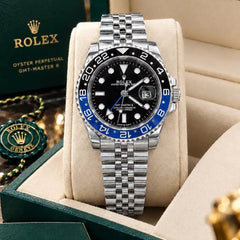 Rolex GMT Style Stainless Steel Watch with Working Date and Butterfly Lock - With Box