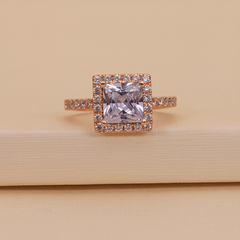 Square Halo Diamond Style Ring