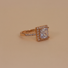 Square Halo Diamond Style Ring