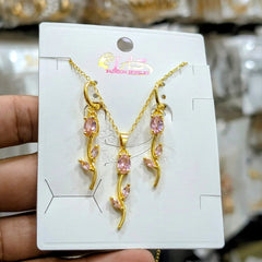 stainless steel Botanical Floral Jewelry Set