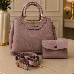 JING&PIN Women's Marble Pattern Handbag & Wallet Set