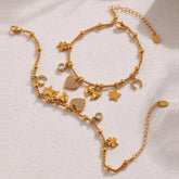 Stainless Steel Zirconia Charm Bracelet