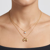 Gold Layered Bow Pendant Necklace