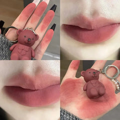 Julystar Bear Keychain Style Trendy Lip Gloss