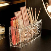 4 Grid Makeup Brush Pen Holder Multi Compartment Rippled Divided Storage Box
