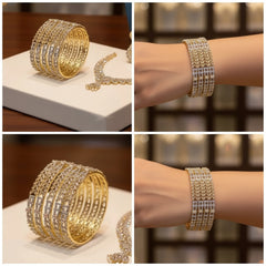 Luxury ZIRCON AD Bangles – 4 Piece Elegant Set