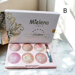 Mielena 6-Color Dashing Blusher Palette
