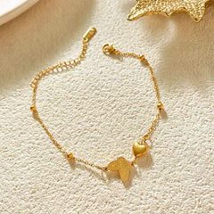 Stainless Steel Minimalist Butterfly & Heart Bracelet - Each