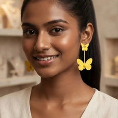 Matte Colorful Butterfly Drop Earring - Each