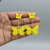 Matte Colorful Butterfly Drop Earring - Each