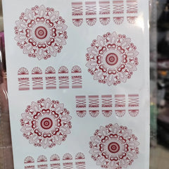 Waterproof Mehndi Tattoo Stickers – Red Henna Designs