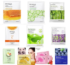 BIOAQUA Pack of 25 Moisturizing Facial Face Sheet Mask & Hydrating, Moisturizing, Skin Care Sheet Mask Lip Mask And Eye Mask