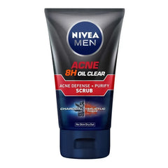 Nivea Men Acne 8 Hours Oil Clear Acne Defense+Purify Charcoal Scrub - 100ml