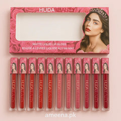 Huda Beauty Matte Liquid Lip Gloss - 12 Pcs