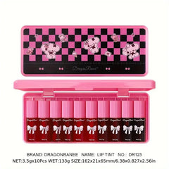 10 Pcs Dragon Kitty Liptint+ Lipgloss
