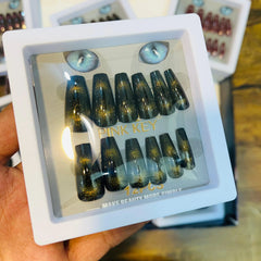 Pink key Stylish Salon Look Artifical Nails With Free Stickers (12 Pcs)