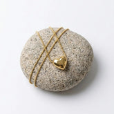 Gold Puffy Heart Necklace - Each