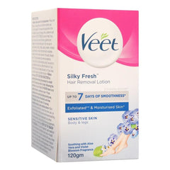 Veet Silky Fresh Sensitive Skin Hair Removal Lotion, Body & Legs - 120g