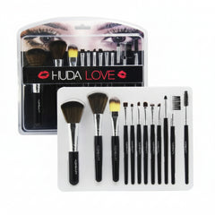 HudaLove 12‑Piece Cosmetic Brush Set – Premium Makeup Tools for Flawless Application