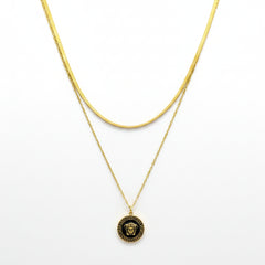 Stainless Steel Versace Medusa Enamel Necklace - Each