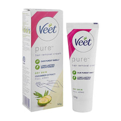 Veet Pure Cucumber Extract Dry Skin Hair Removal Cream - 50g Full Arms
