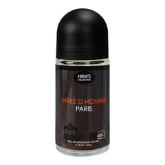 Hiba's Collection Three D Homme Paris Deodorant Roll On - 60ml
