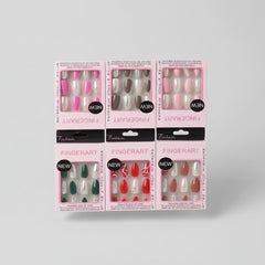 12 pcs Nails Finger Art oval nails Square Shape Artificial Nails With Nail Sticks