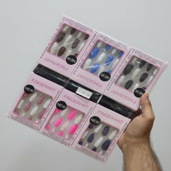 12 pcs Nails Finger Art oval nails Square Shape Artificial Nails With Nail Sticks