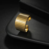 Stainless Steel wide open-band cuff ring - Each