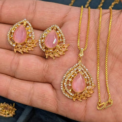 Zircon Locket Set – Locket & Earrings