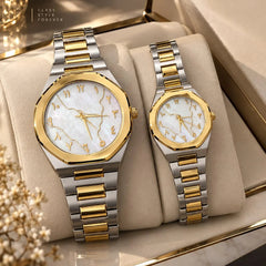 BESTWIN Arabic Numerals Luxury Stainless Steel Couple Watch