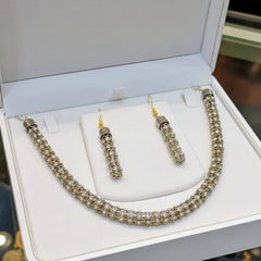 Stone Silver Chain Necklace