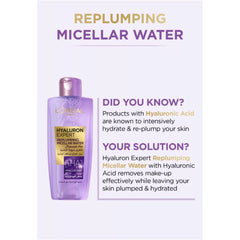 Loreal Paris Hyaluron Expert Replumping Micellar Water with Hyaluronic Acid - 200ml