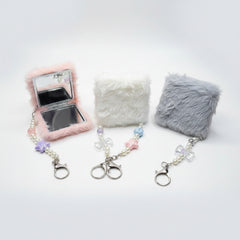 Cute Furry mirror With keychains - Each