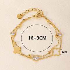 Stainless Steel Unique Double Layer Water Drop Shape Rhinestone - each