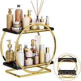 2 Tier Bathroom Countertop Makeup Organizer - Golden
