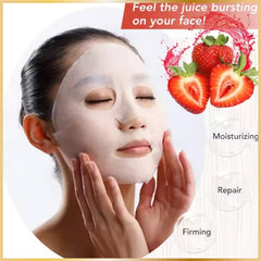 O'MAYLN Radiance and Hydration Strawberry Facial Mask - 10 PCS