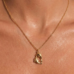 Gold Double Dolphin Pendant Necklace