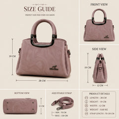 Kangaroo Kingdom Marble Print Top Handle Shoulder Bag with Strap