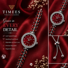 Timeless Elegance Leaf-Inspired Quartz Bracelet Watch