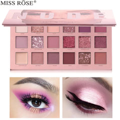 Miss Rose Matte Shimmer Pigmented Eyeshadow Palette - 18 Color