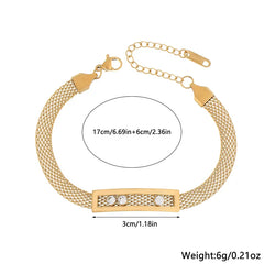 Stainless Steel Inlay And Snake Chain Bracelet - Each