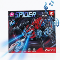 Remote Control Spider Toy – 2.4GHz RC Spider with Lights, Music & 360° Spinning Action
