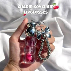 Hydra Kiss Lip Gloss with Bow Charm Keychain