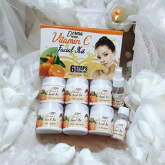 Derma Vitamin C Facial Kit All Skin Type With Bleach| Pack Of 6