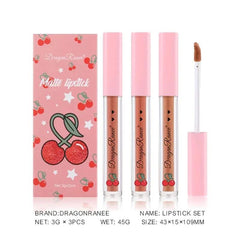 3 Pcs Dragon Ranee Ice Love Little Smoke Tube Lipstick