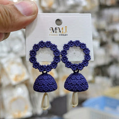 Stainless Steel MMJ Bohemian Floral Jhumka Earrings - Each