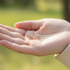 Zircon Gold-Plated Stone Heart Stud