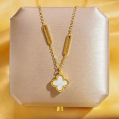 Stainless Steel Clover Double Side Chain Locket β Each