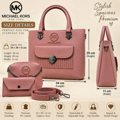 Michael Kors Handbag Set with Crossbody Pouch and Wallet - 3 Piece